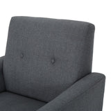 Christopher Knight Home® - Noble House - Sienna Mid Century Dark Grey Fabric Club Chair