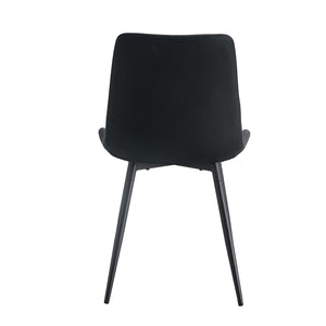 English Elm Scalable Extendable Dining Set Four Chairs Linen Upholstered Walnut Base Modern Walnut+Black W1151S04699