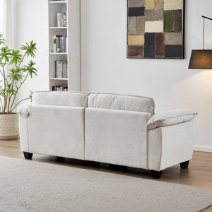 English Elm Living Room Chenille Loveseat with Pocket Coil Cushions and Washable Covers Seats Two Beige W1097S00233