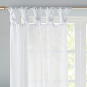 JLA Home Madison Park - Twist Voile Sheer Panels with Twist-Tab Header, OEKO-TEX Certified Light-Filtering Drapes for Rooms White MP40-5467
