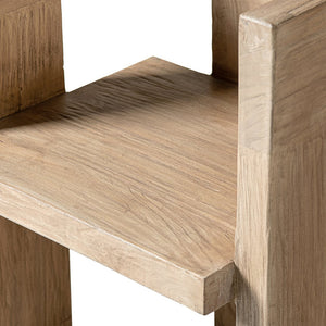 English Elm Avenel Reclaimed Elm Sculptural Accent Chair Wabi-sabi Solid Wood Architectural Statement Natural B2719P474445