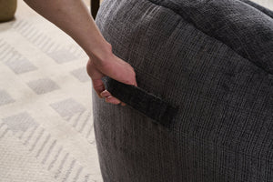 English Elm Foam Memory Foam Bean Bag Chair with Plush Chenille Cover, Large 42" Round Comfortable Lounger Black W2915P283417