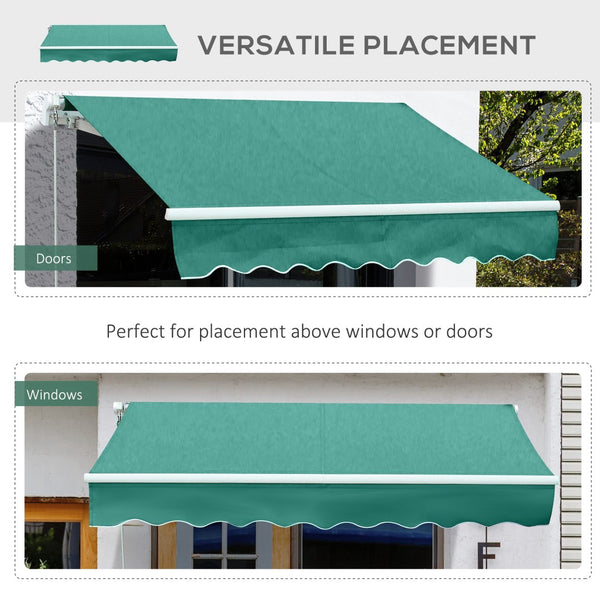 English Elm Outsunny 10' X 8' Retractable Awning - Durable Uv & Water-Resistant Shade For Patios, Decks, Balconies W2225P174207-GIGA
