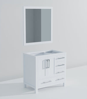 English Elm White Bath Vanity With 34 In. Mirror, 36 In. W X 22 In. D, Elegant Design & Ample Storage Solutions B2731S00506-GIGA