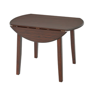English Elm 3-piece Folding Round Dining Set with Upholstered Chairs for Compact Apartment Spaces N752S000618D