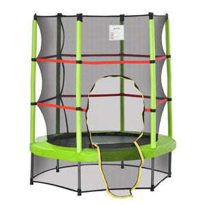 English Elm Outsunny Springless Toddler Trampoline with Enclosure Net Safe Indoor Outdoor Play W2225P217342