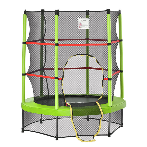 English Elm Outsunny Springless Toddler Trampoline with Enclosure Net Safe Indoor Outdoor Play W2225P217342