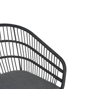 English Elm Christopher Knight Home® - TERRY Rattan Patio Chair Set (2) with Cushions, Gray Iron Frame, 300 lb Capacity, Quick Assembly N762P240844E