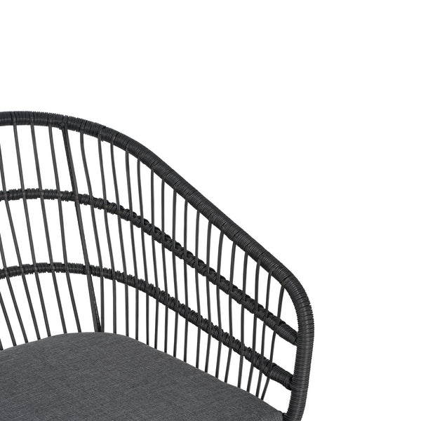 English Elm Christopher Knight Home® - TERRY Rattan Patio Chair Set (2) with Cushions, Gray Iron Frame, 300 lb Capacity, Quick Assembly N762P240844E