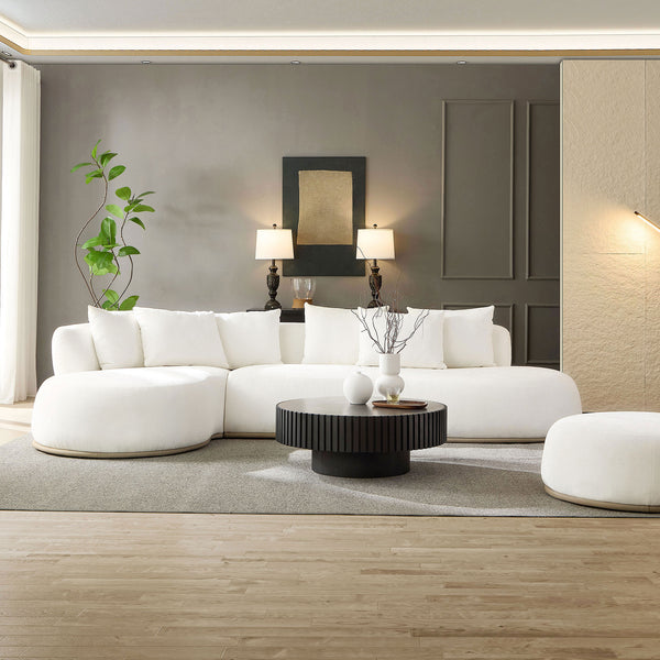 English Elm 134.63'' Oversized L-Shape Sectional Sofa With Left Chaise - Luxurious Comfort For Modern Living Spaces W876S00308