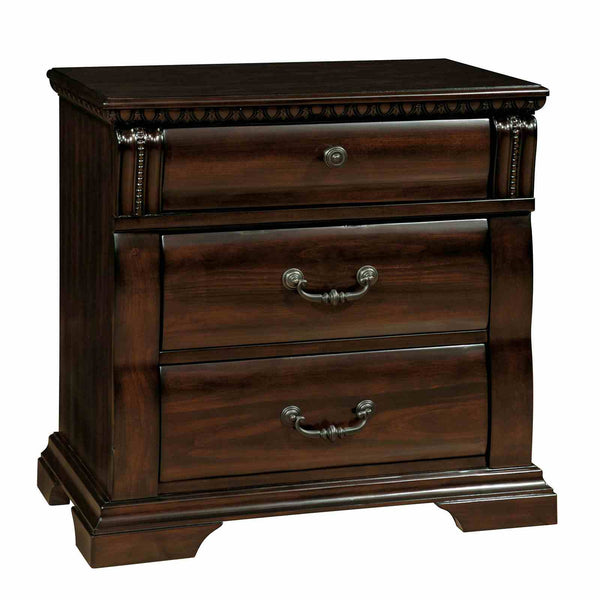 English Elm Cherry Finish Transitional Nightstand Solid Wood Felt Lined Drawer Bedroom Bedside B2741P436967