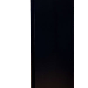 English Elm Wall Mounted Glass Door Cabinet Black Metal Frame Modern Storage for Bath or Kitchen W331P382347