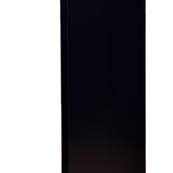 English Elm Wall Mounted Glass Door Cabinet Black Metal Frame Modern Storage for Bath or Kitchen W331P382347