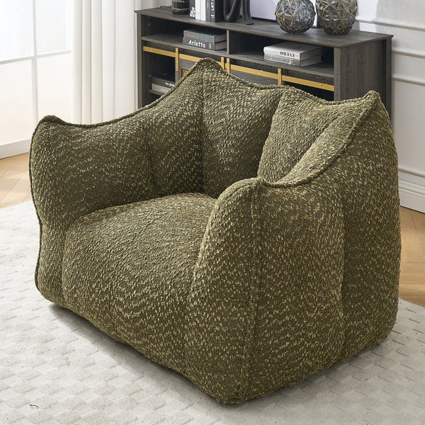 English Elm Sofa plush beanbag chair with superfiber cover and resilient foam filling for ultimate home comfort and relaxation Olive Green W1996P252266