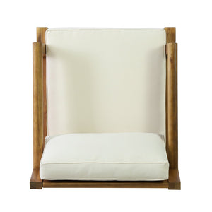English Elm Christopher Knight Home® - Set of 2 Acacia Wood Patio Club Chairs with Water-Resistant Beige Cushions, Durable Teak Finish Seating 70787.00BGE-2