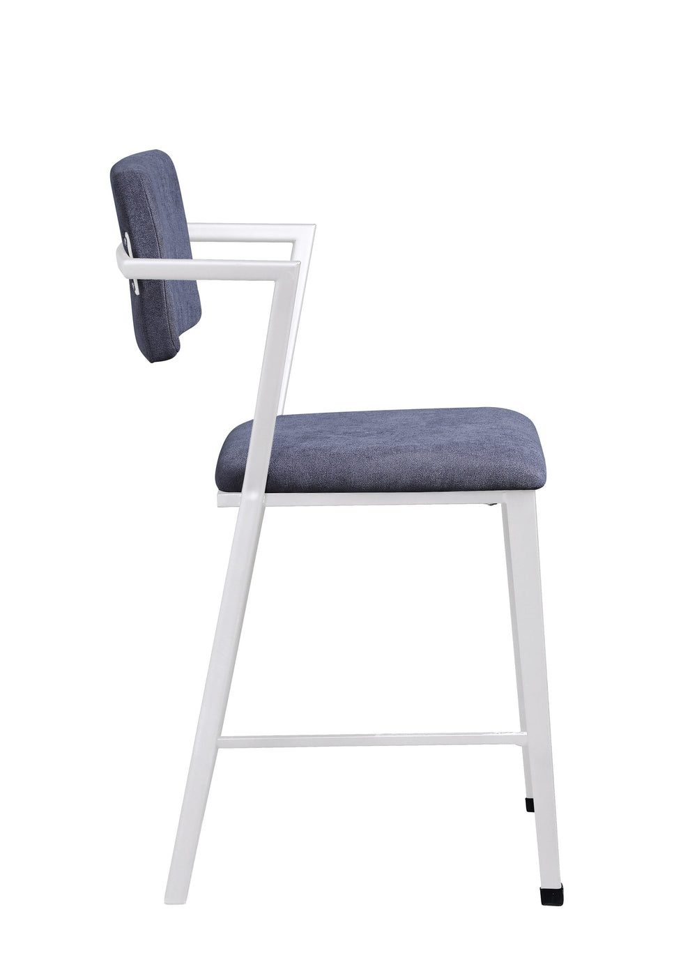 English Elm Cargo Gray Upholstered Counter Stools with White Iron Frames for Kitchen Islands B2726P457617