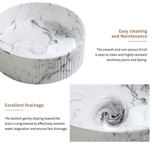 English Elm Floating Wall Mounted Ceramic Bathroom Sink Compact Rectangle White Porcelain Vanity W3402P362374