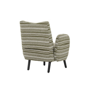 English Elm Modern Bouclé Armchair with High-Density Foam, Side Pocket & Solid Wood Legs for Cozy Reading Spots Olive Green W395P376571