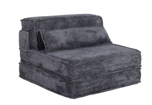 English Elm Compression Mahjong Sofa Bed - Stylish Modular Floor Seating, Soft Fleece, No Assembly, Dark Grey W3723P377151