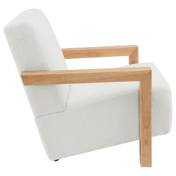 English Elm Bryant Ivory Boucle Accent Arm Chair with Sharp Angles, Textured Modern Upholstery for Living Spaces B062P299868