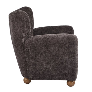 English Elm Christopher Knight Home® - Cozy Wingback Armchair with Plush Bouclé Upholstery, Solid Wood Legs, Timeless Elegant Comfort Dark Brown,Teak 32 L x 29.5 W x 26.75 H N776P293322D