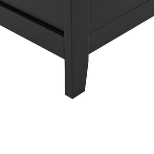 English Elm Elegant Bathroom Floor Storage Cabinet with 4 Doors, Adjustable Shelves, Anti-Tip Design, 28"L x 15"W Black N725P188461B
