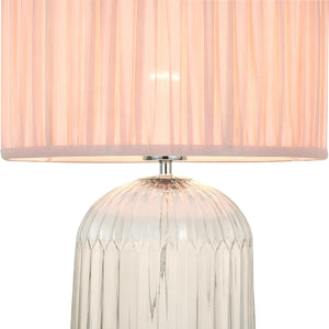 English Elm Ashcroft Furniture - Bedroom Table Lamp - Nordic-Inspired Design With Warm Pink Shade, Clear Glass & Gold Accents, Led Ready B183P315087