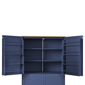 English Elm Topmax Freestanding Pantry Cabinet with Drawers Adjustable Shelves Kitchen Blue N717S000046C