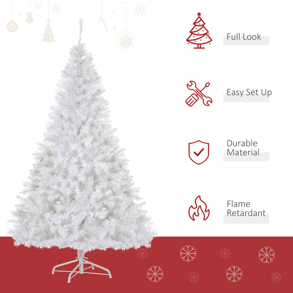 English Elm Homcom 6' Prelit Douglas Fir Christmas Tree With 250 Warm White Leds, 1000 Tips & Easy Setup W2225P229359