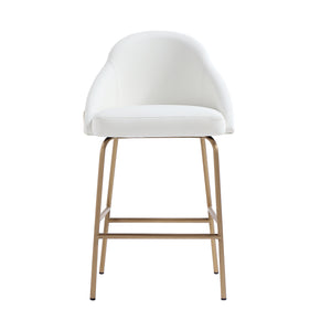 English Elm Gracie Metal Upholstered Counter Stool - Chic White And Gold Design For Modern Kitchens & Bars B365P397973