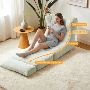 English Elm Cloud Corduroy Sleeper Chair Foldable High Density Foam Seat for Small Space Living Beige W1765P448558