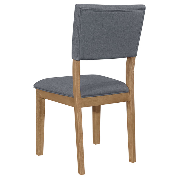 English Elm 2pc Plush Button-Tufted High Back Dining Chairs with Rolled Top, Nailhead Trim and Tapered Legs Blue,Light Brown 38.19 L x 13.59 W x 19.1 H B011P311868