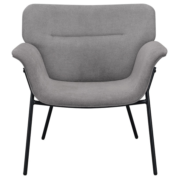 English Elm Davina Ash Grey Upholstered Chair with Flared Arms, Plush Seat & Metal Legs for Modern Minimalist Homes B062P344977