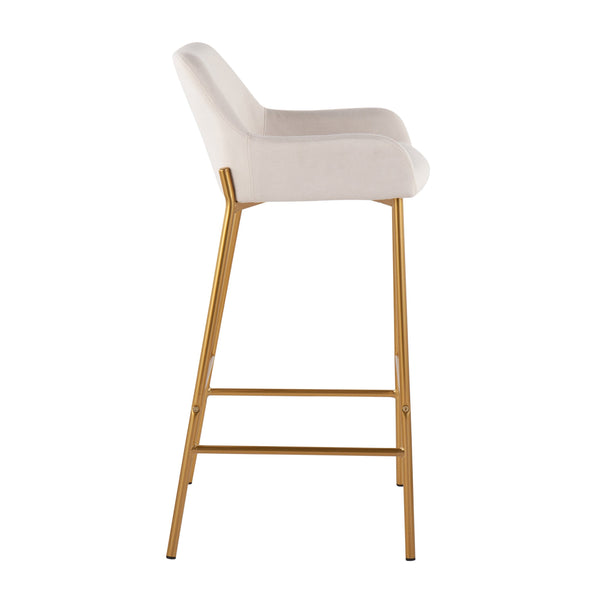English Elm Contemporary Chrome Barstools with Camel Faux Leather Padded Seats for Kitchen Islands B202S00527