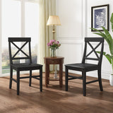 Christopher Knight Home® Farmhouse Dining Chairs, Set of 2, Black Finish, Acacia Wood