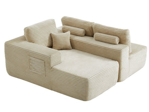 English Elm 104''cloud Modular Sectional Sofa Plush Upholstered Deep Seat L-shaped Living Room Couch W3975S00027