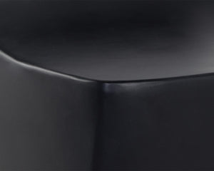 Sunpan Ledger Stool - Contemporary Sculpted Design in Sealed Concrete for Indoor and Covered Outdoor Spaces Black