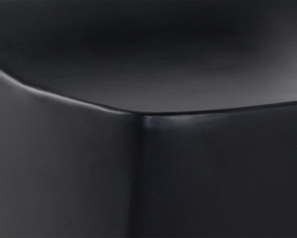 Sunpan Ledger Stool - Contemporary Sculpted Design in Sealed Concrete for Indoor and Covered Outdoor Spaces Black