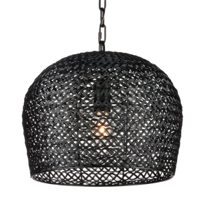 Piero Black Pendant Light - Satin Finish, Adjustable Height, Bohemian Design for Elegant Spaces