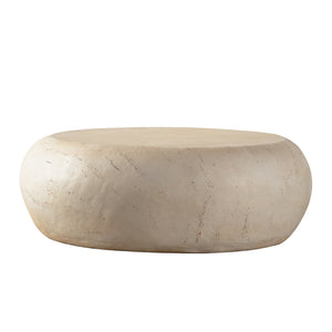 English Elm Mgo Mid-Century Round Coffee Table - Vintage Faux Stone Accent For Living Room, Office, Or Apartment W3081P344038