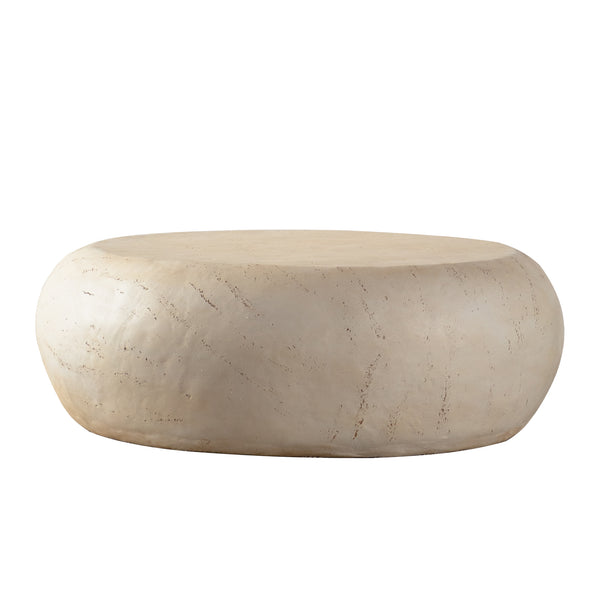 English Elm Mgo Mid-Century Round Coffee Table - Vintage Faux Stone Accent For Living Room, Office, Or Apartment W3081P344038