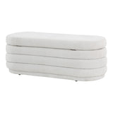 OSP Home Furnishings Clifford Storage Bench Parchment Sherpa