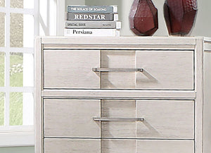 English Elm Transitional Solid Wood Chest with Five Smooth Glide Drawers, Felt-Lined Top, Timeless Design White 37 L x 20 W x 53 H B2741P369364