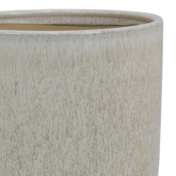 English Elm Lyna Glossy Ceramic Planter Set Speckled Glaze Rounded Form for Indoor Shelves B056P416945