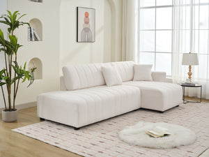 English Elm Scandinavian Channel Tufted L Shaped Sectional Sofa with Plush Foam Cushioned Seating B2730S00042