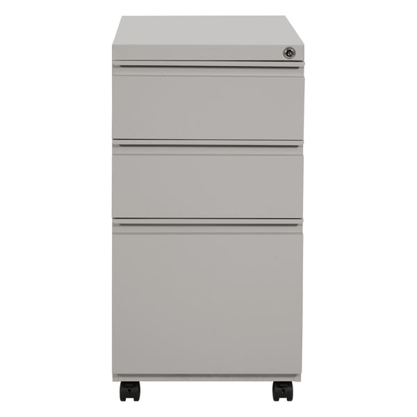 OSP Home Furnishings 22" Mobile Pedestal with Locking Drawers Full Extension Ball Bearing Slides Office Filing PTC22BBF-HF
