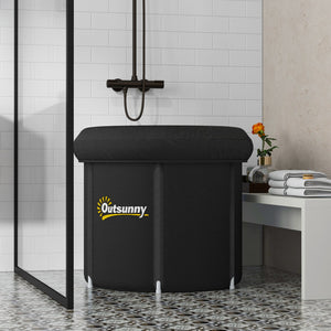 English Elm Outsunny 79G Portable Ice Bath Tub with Thermo & Inflatable Covers, Carry Bag, Fast Drain Valve W2225P200853