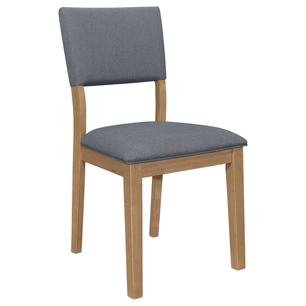English Elm Topeka Blush Blue Fabric Upholstered Dining Side Chair Set of 2 – Farmhouse Brown Wood Frame, Padded Comfort B062P375532