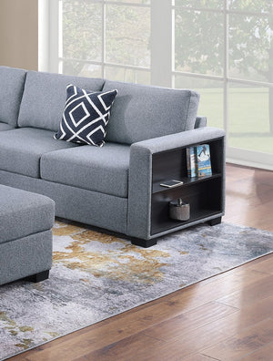 English Elm Contemporary 3-Piece Sectional Sofa Set in Ash Black Corduroy with RAF/LAF Chaise, Tufted Seats, Pillows - Stylish Low-Profile Design Gray 40 L x 26 W x 58 H B011S01785