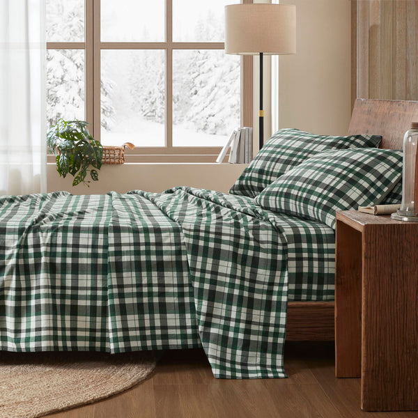 JLA Home Woolrich - 100% Cotton Flannel Sheet Set – Brushed Both Sides for Plush Warmth, Breathable 160gsm, Colorfast Print WR20-4105